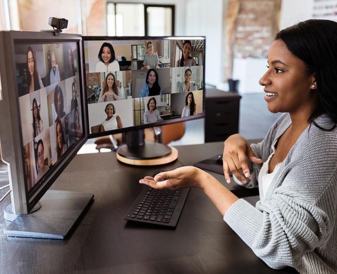 CU Denver student presenting in virtual meeting