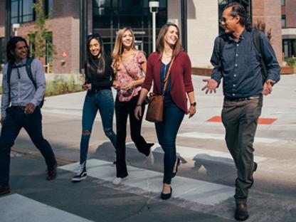 Professionals walking together