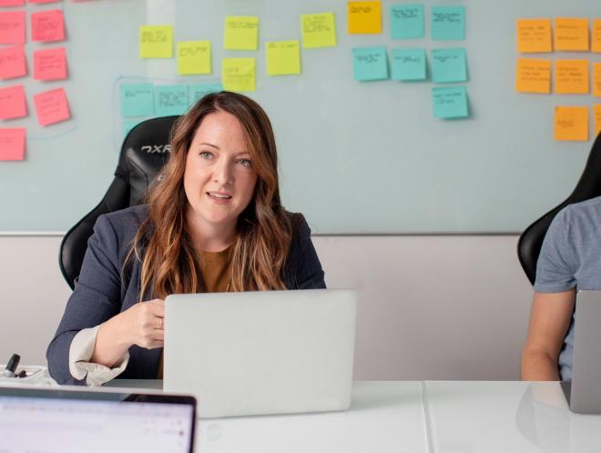 woman leading a meeting