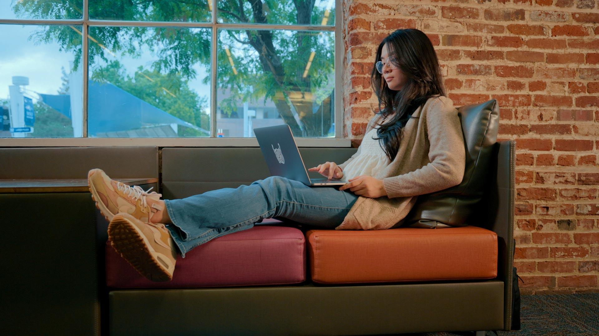 online student with laptop